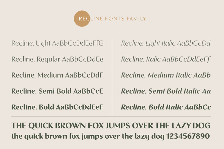 Recline Light Font