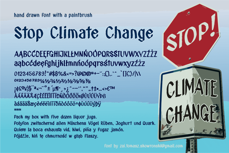 Stop Climate Change Font