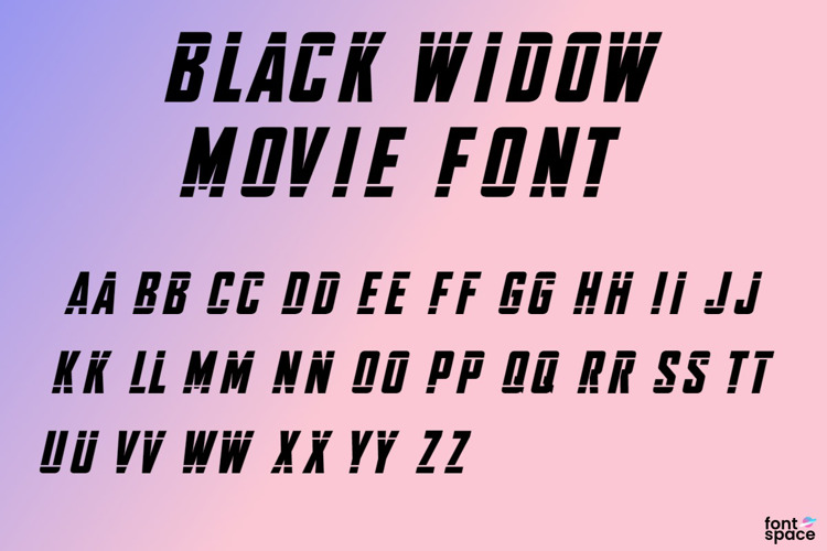Black Widow Movie Font