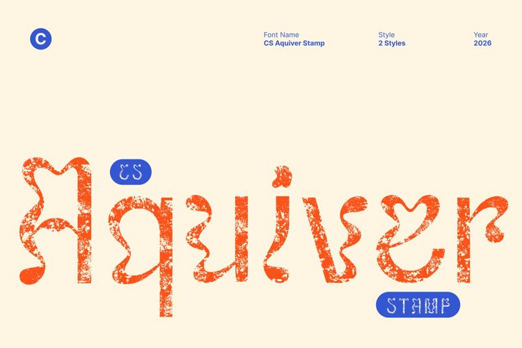 Preview of CS Aquiver Stamp Font