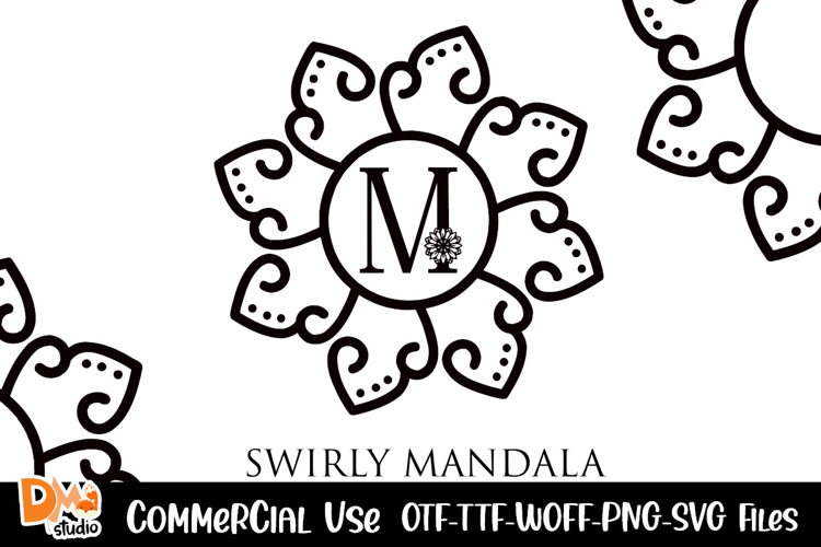 Swirly Mandala Monogram Font
