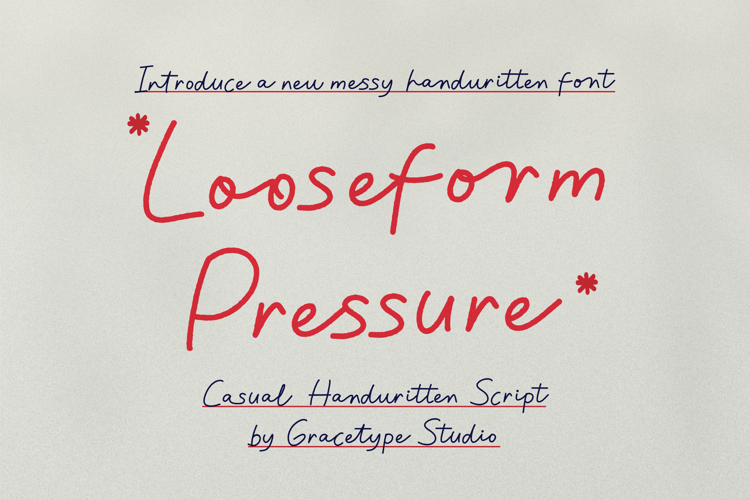 Preview of Looseform Pressure Font