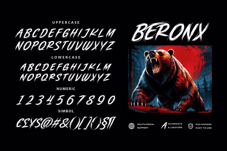 Preview of Brutally Ursa Font