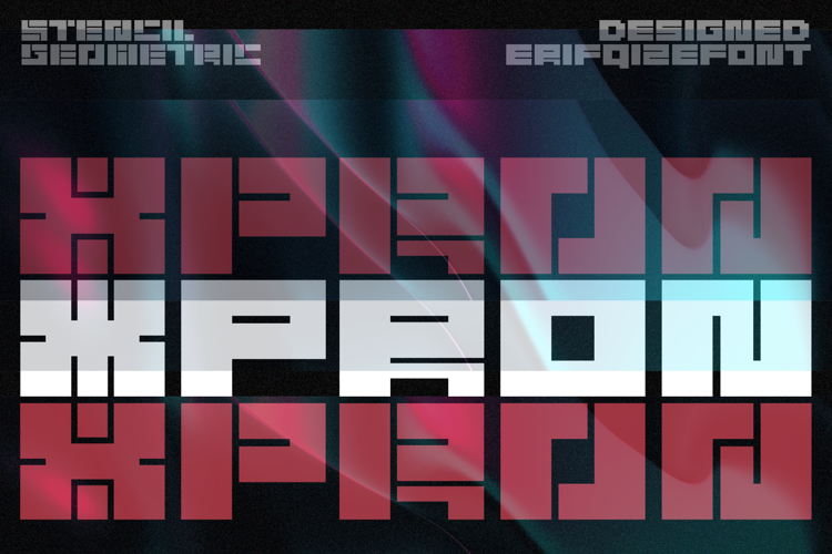 Preview of Xpron STENCIL Geo Font