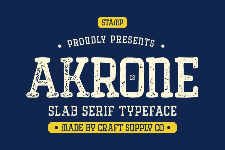 Preview of CS Akrone Stamp Font