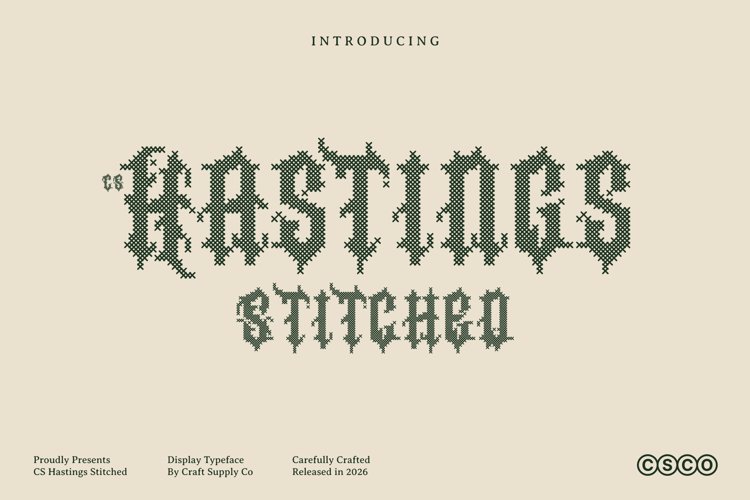 Preview of CS Hastings Stitched Font