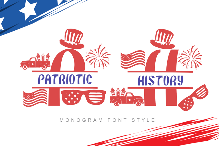 Preview of Patriotic History Monogram Font