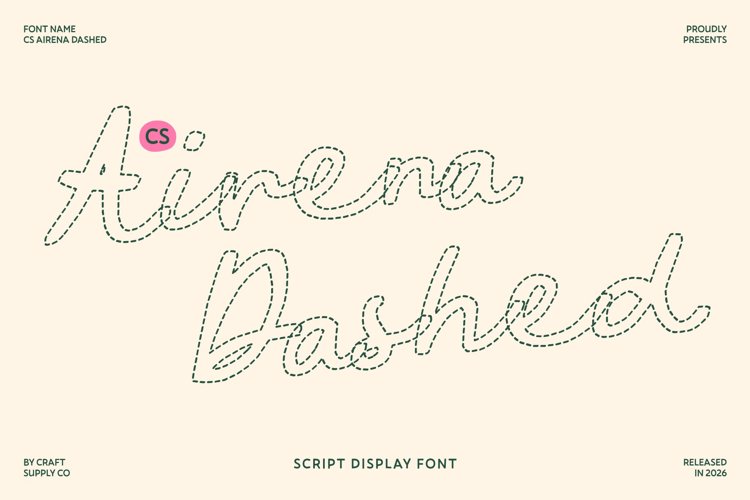 Preview of CS Airena Dashed Font