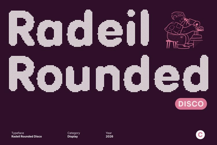 Preview of Radeil Rounded Disco Font