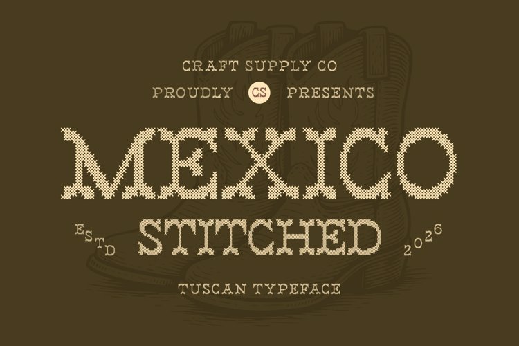 Preview of CS Mexico Stitched Font