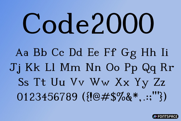 Preview of Code2000 Font
