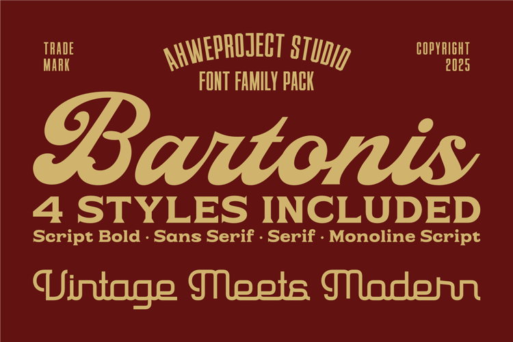 Preview of Bartonis Two Font