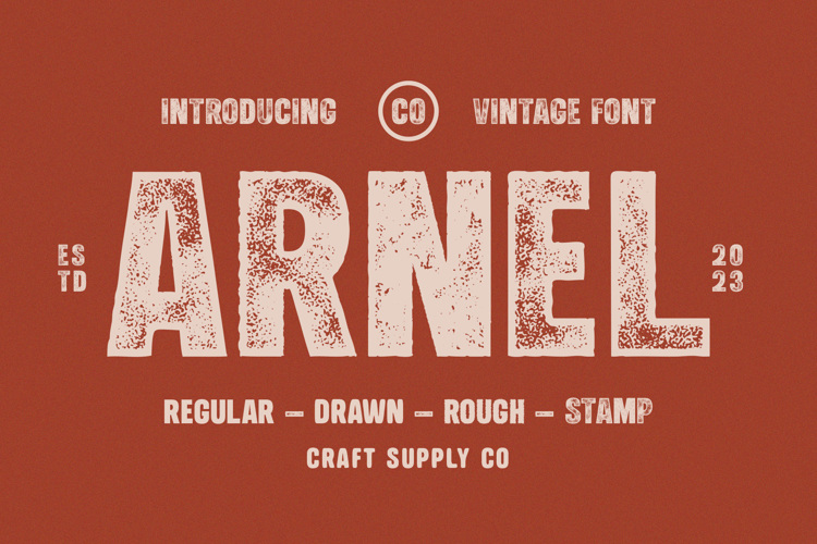 Arnel Vintage Stamp Font