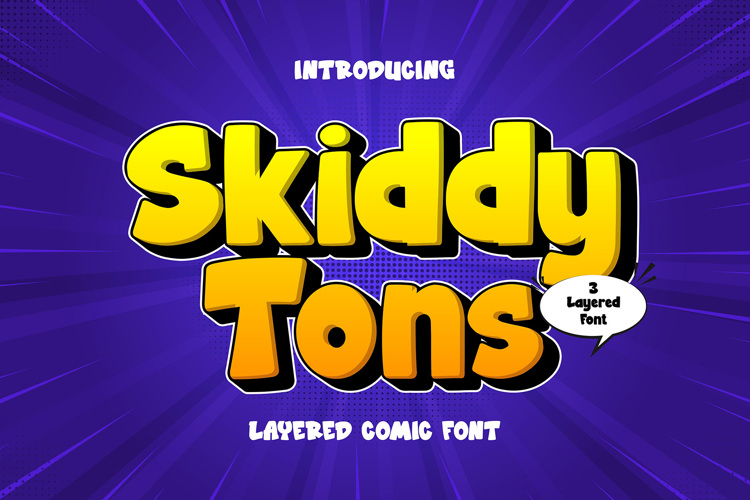 Preview of Skiddy Tons Font