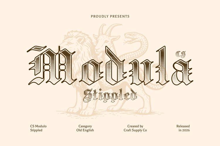 Preview of CS Modula Stippled Font