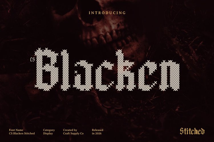 Preview of CS Blacken Stitched Font