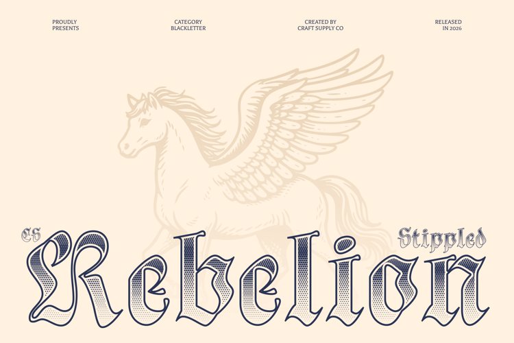 Preview of CS Rebelion Stippled Font