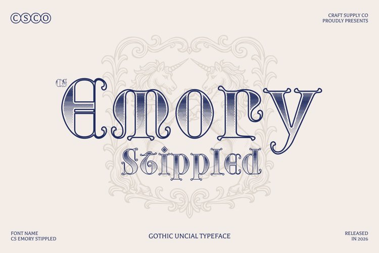 Preview of CS Emory Stippled Font