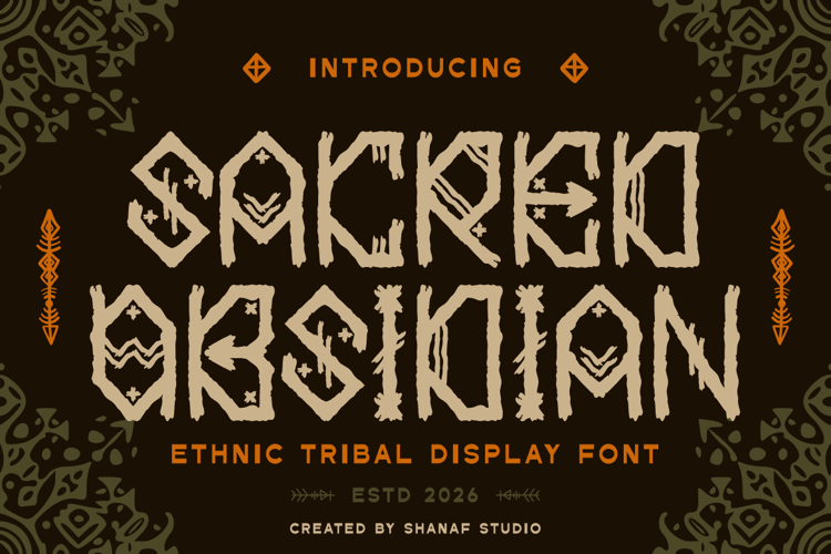 Preview of Sacred Obsidian Font