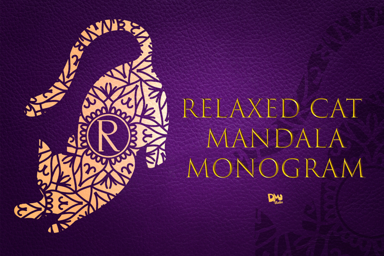 Relaxed Cat Mandala Monogram Font