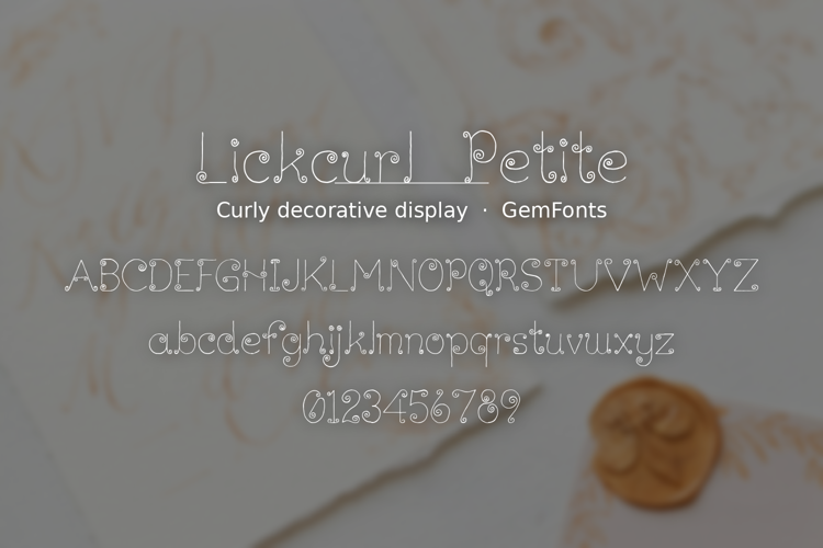 Preview of Lickcurl Petite Font
