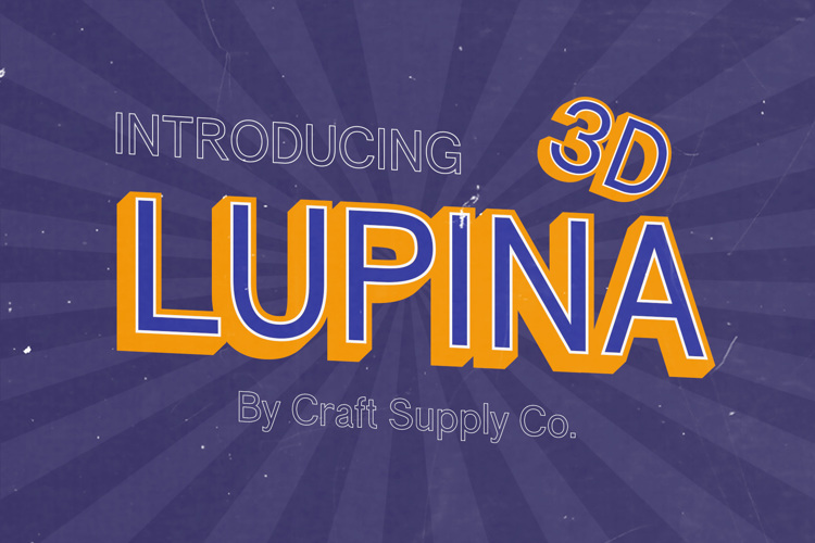 Lupina 3 D rude Right Font