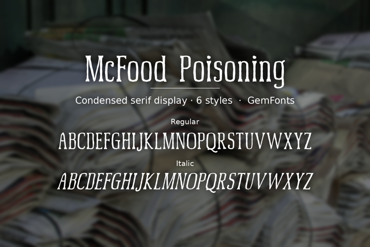 Preview of McFood Poisoning Font