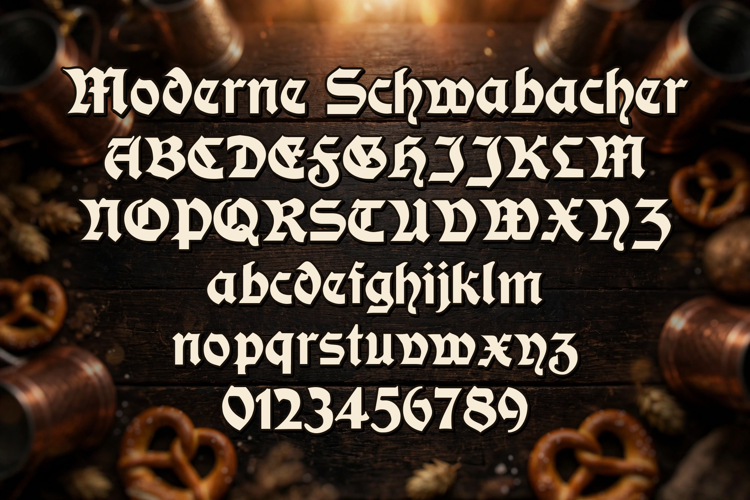 Preview of Moderne Schwabacher Font
