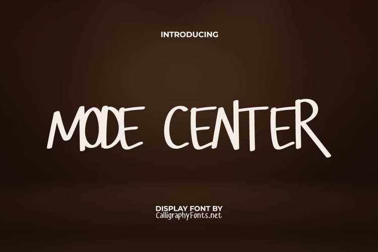 Preview of Mode Center Font