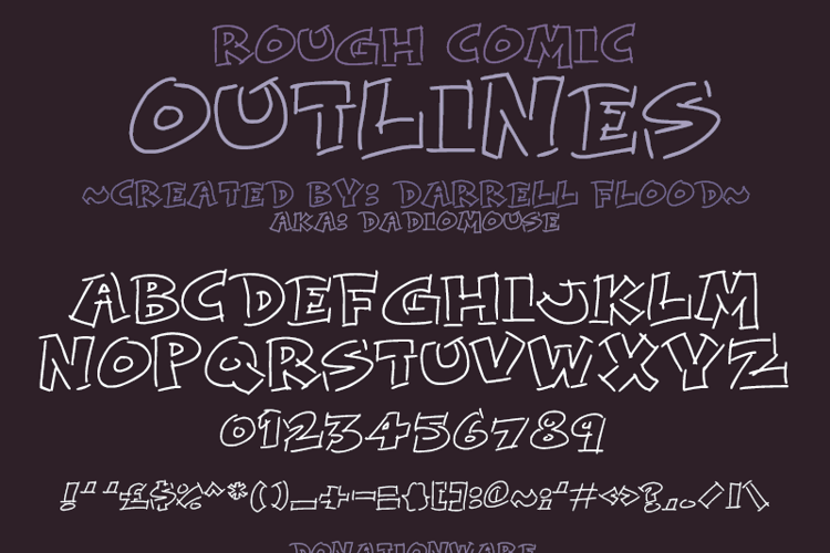 Rough Comic Outlines Font