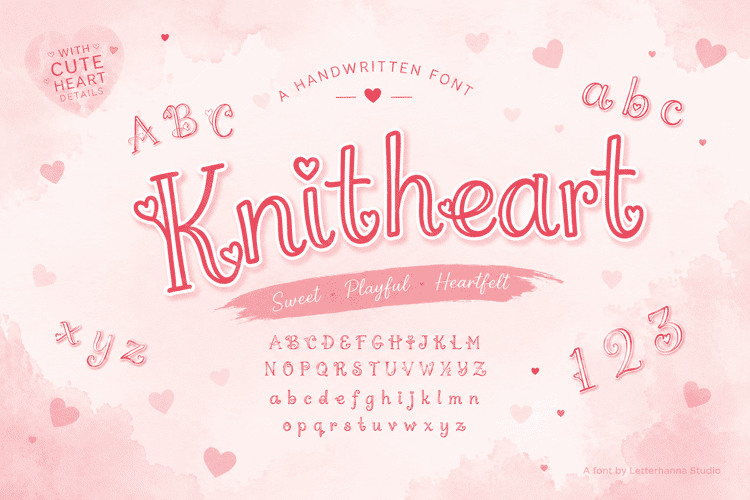 Preview of Knitheart Font