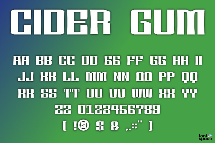 Preview of Cider Gum Font