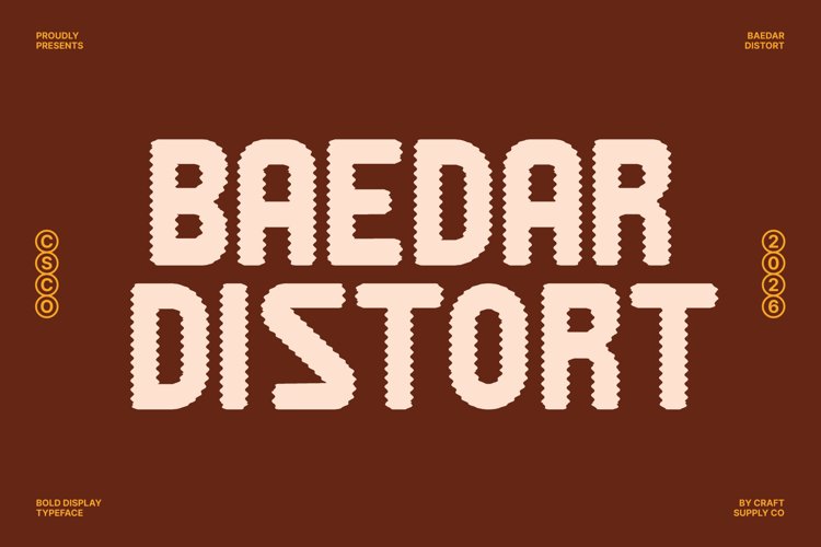 Preview of Baedar Distort Font