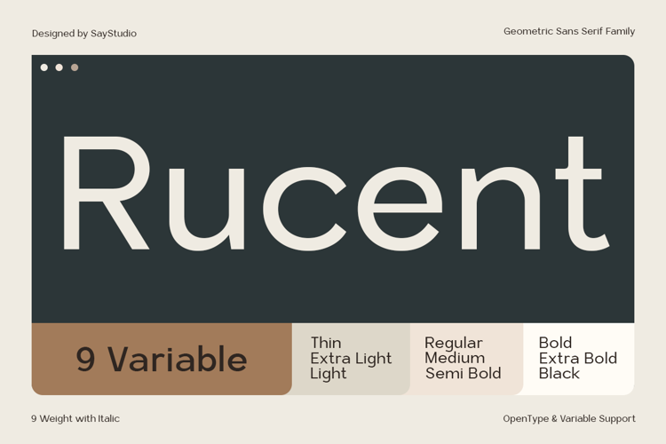 Preview of Rucent DEMO Font