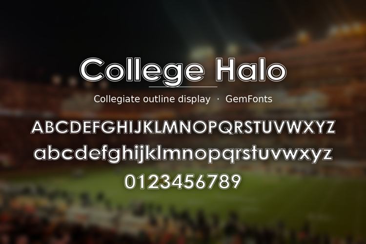 Preview of College Halo Font