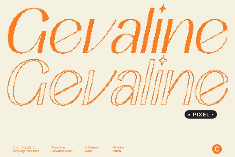 Preview of Gevaline Pixel Font