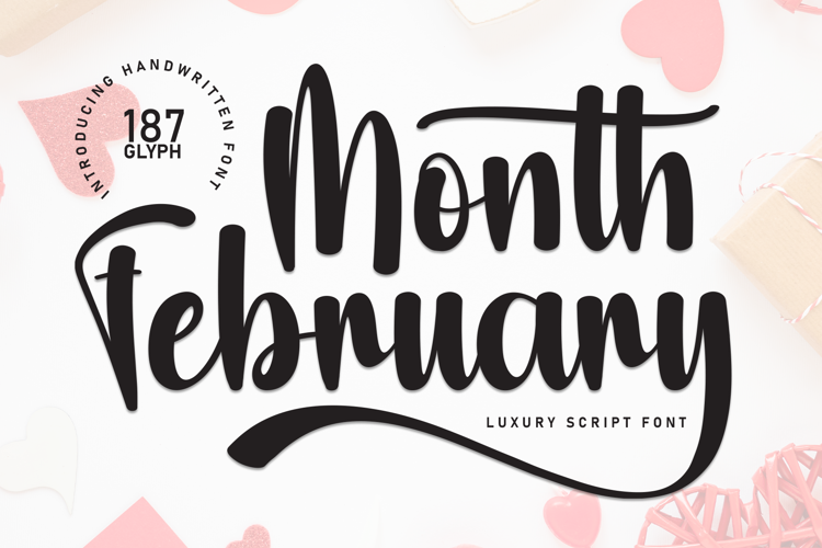Preview of Month February Font