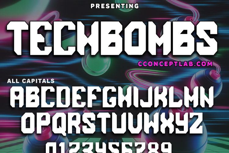 Preview of TechBombs Font