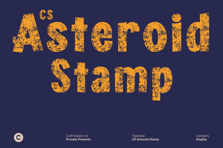 Preview of CS Asteroid Stamp Font