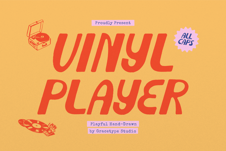 Preview of Vinyl Player Font