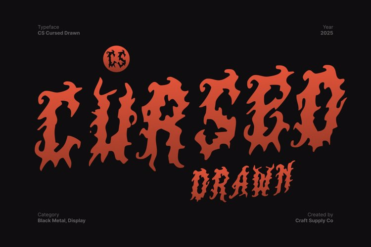 Preview of CS Cursed Drawn Font