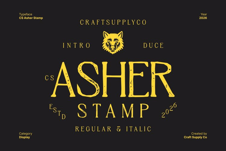 Preview of CS Asher Stamp Font
