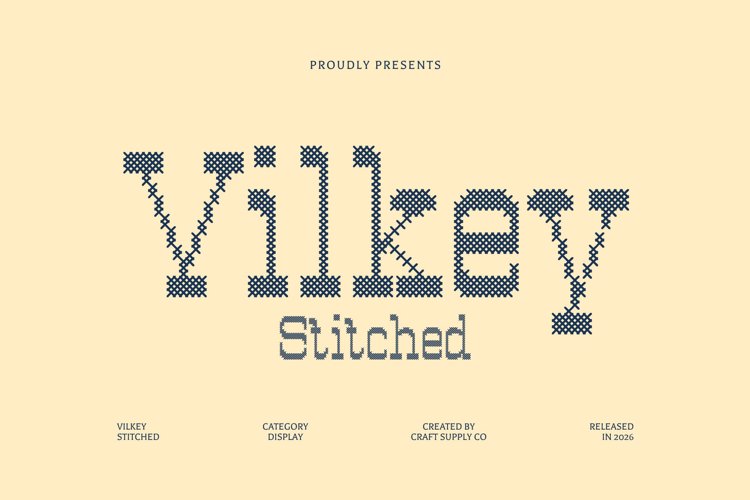 Preview of Vilkey Stitched Font