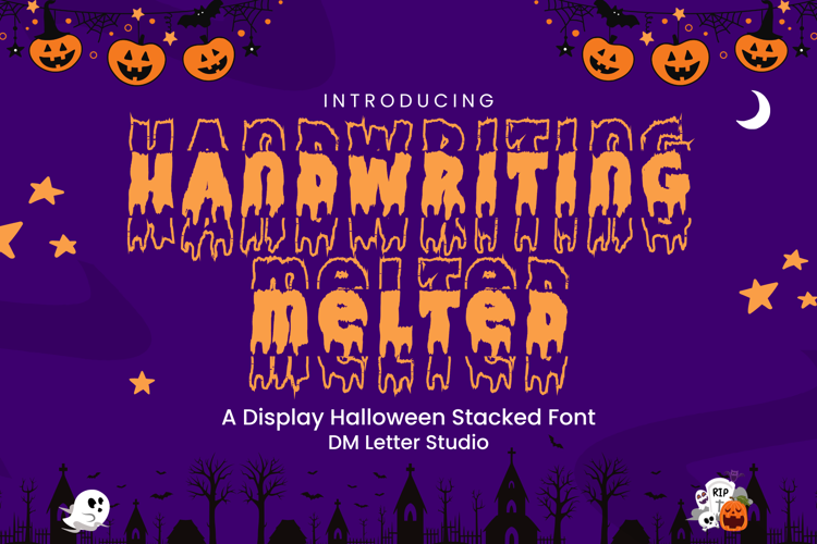 Preview of Handwriting Melted Stacked Font