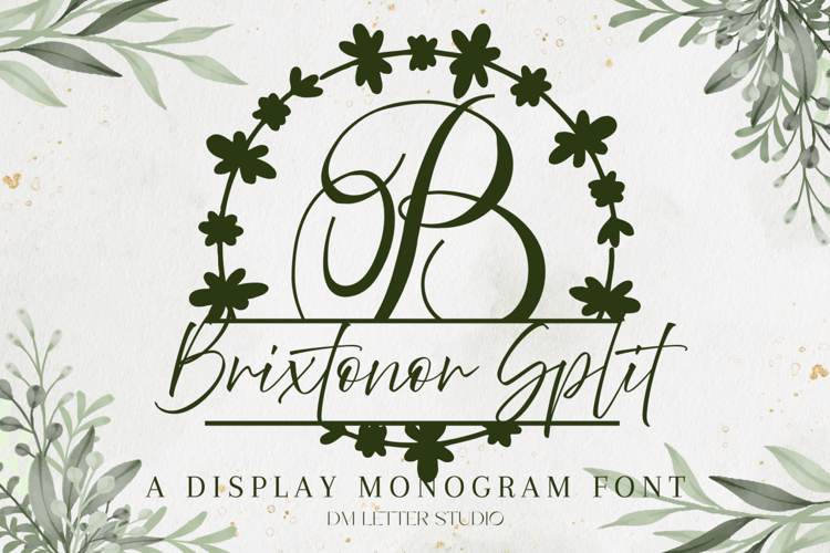 Preview of Brixtonor Split Monogram Font