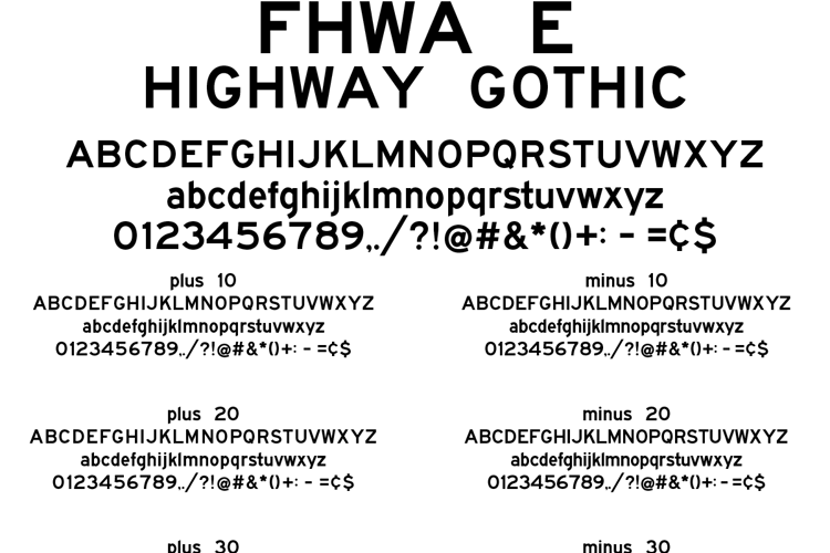 Highway Gothic FHWA Series E 2024 Font