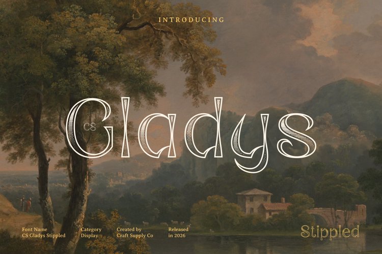 Preview of CS Gladys Stippled Font