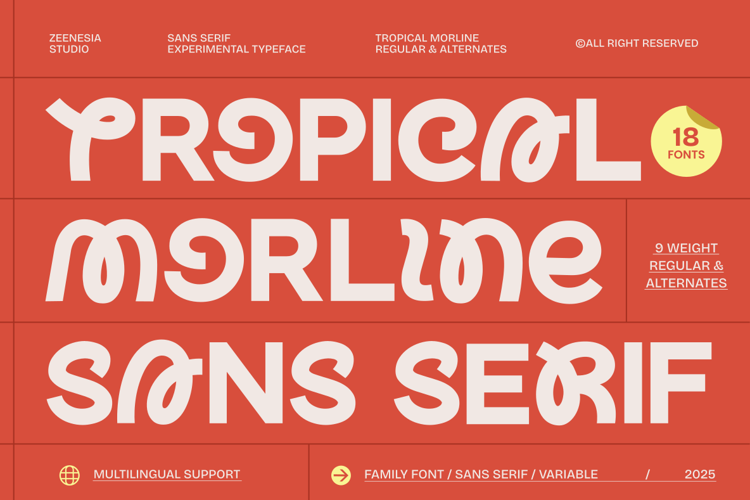 Preview of Tropical Moreline Font