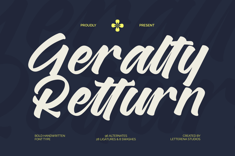 Preview of Geralty Retturn VERSION Font