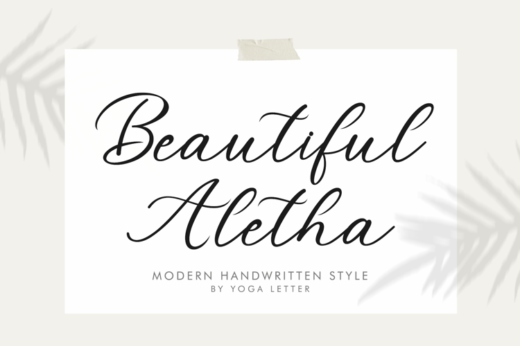 Preview of Beautiful Aletha Font